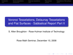 Voronoi Tesselations, Delaunay Tesselations Rose Math Seminar, December 10, 2008