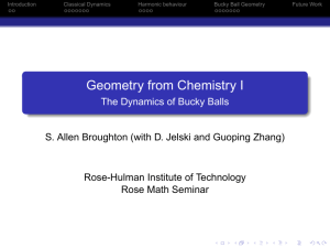 Geometry from Chemistry I