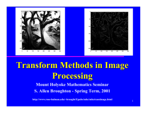 Transform Methods in Image Processing Mount Holyoke Mathematics Seminar