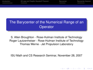 The Barycenter of the Numerical Range of an Operator