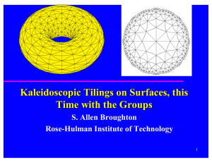Kaleidoscopic Tilings on Surfaces, this Time with the Groups S. Allen Broughton