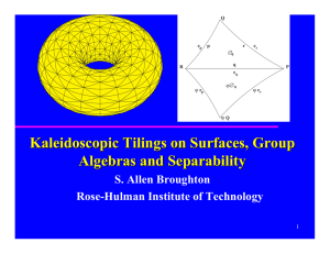Kaleidoscopic Tilings on Surfaces, Group Algebras and Separability S. Allen Broughton