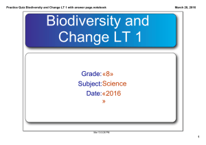 Biodiversity and  Change LT 1 Grade: «8»