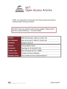 AVID: An integrative framework for discovering functional relationships among proteins Please share