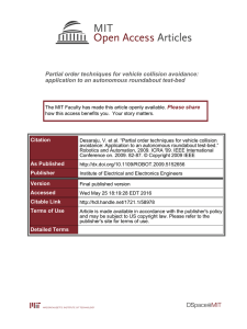 Partial order techniques for vehicle collision avoidance: