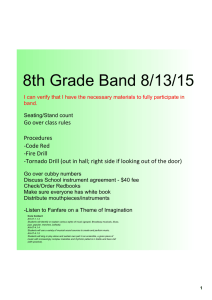 8th Grade Band 8/13/15
