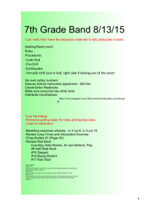 7th Grade Band 8/13/15