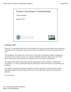 Carrier and Conveyance Contamination Initiative August 2014