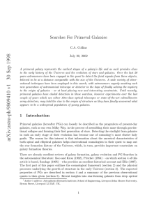 Searches For Primeval Galaxies C.A. Collins July 20, 2002