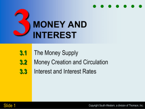 3 MONEY AND INTEREST 3.1