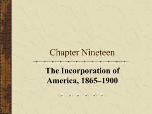 Chapter Nineteen The Incorporation of America, 1865–1900