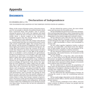 Appendix D Declaration of Independence OCUMENTS