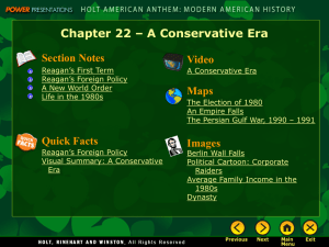 Chapter 22 – A Conservative Era Section Notes Video Maps