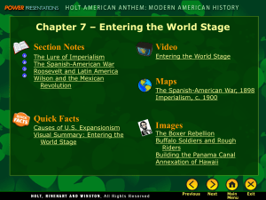 Chapter 7 – Entering the World Stage Video Section Notes