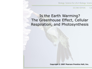 Is the Earth Warming? The Greenhouse Effect, Cellular Respiration, and Photosynthesis
