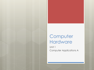 Computer Hardware Unit 1 Computer Applications A