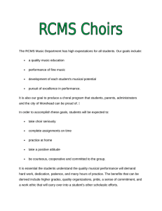 The RCMS Music Department has high expectations for all students.... a quality music education