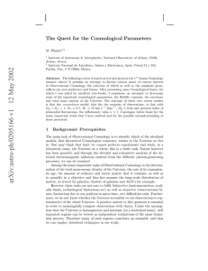 The Quest for the Cosmological Parameters M. Plionis