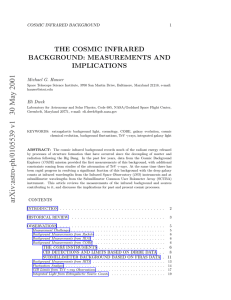 THE COSMIC INFRARED BACKGROUND: MEASUREMENTS AND IMPLICATIONS Michael G. Hauser