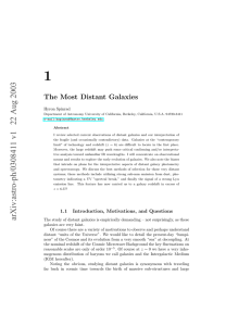 1 The Most Distant Galaxies