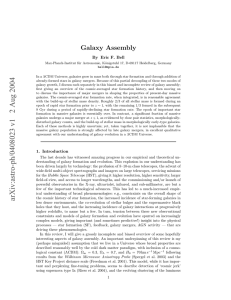 Galaxy Assembly By Eric F. Bell