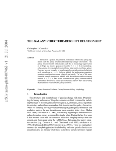 THE GALAXY STRUCTURE-REDSHIFT RELATIONSHIP Christopher J. Conselice