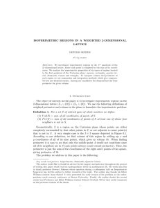 ISOPERIMETRIC REGIONS IN A WEIGHTED 2-DIMENSIONAL LATTICE