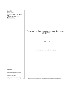 Discrete Logarithms on Elliptic Curves Rose- Hulman