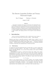 The Discrete Logarithm Problem and Ternary Functional Graphs Max F. Brugger