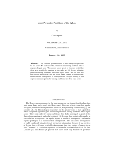 Least-Perimeter Partitions of the Sphere by Conor Quinn WILLIAMS COLLEGE