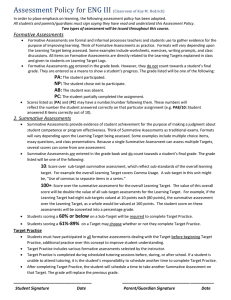 Assessment Policy for ENG III