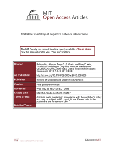 Statistical modeling of cognitive network interference Please share