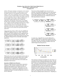 Designing a Super-Heterodyne Multi-Channel Digital Receiver Brad Brannon, Analog Devices, Inc.