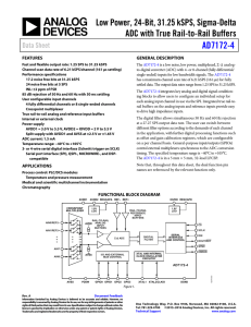 Low Power, 24-Bit, 31.25 kSPS, Sigma-Delta ADC with True Rail-to-Rail Buffers AD7172-4