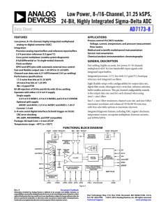 Low Power, 8-/16-Channel, 31.25 kSPS, 24-Bit, Highly Integrated Sigma-Delta ADC AD7173-8 Data Sheet