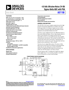 AD7190 4.8 kHz Ultralow Noise 24-Bit Sigma-Delta ADC with PGA Data Sheet