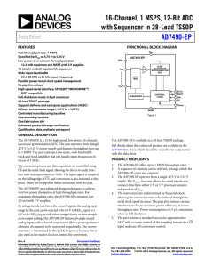 16-Channel, 1 MSPS, 12-Bit ADC with Sequencer in 28-Lead TSSOP AD7490-EP Data Sheet