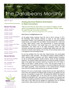 The Databeans Monthly Analog Devices Retains Domination in Data Converters R