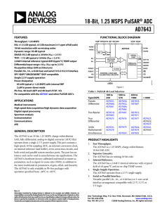 18-Bit, 1.25 MSPS PulSAR ADC AD7643