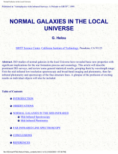 NORMAL GALAXIES IN THE LOCAL UNIVERSE G. Helou