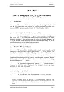 FACT SHEET Policy on Installation of Closed Circuit Television Systems