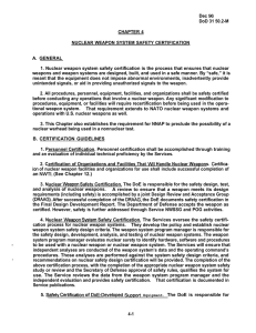 Dec 96 DoD 31 50.2-M CHAPTER 4 NUCLEAR WEAPON SYSTEM SAFETY CERTIFICATION