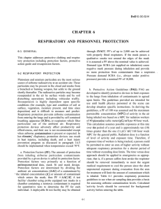 CHAPTER 6 RESPIRATORY AND PERSONNEL PROTECTION