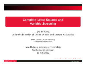 Complete Least Squares and Variable Screening