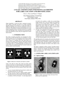 A SCALE AND ROTATION INSENSITIVE ALGORITHM FOR LABEL LOCATION AND IDENTIFICATION ABSTRACT