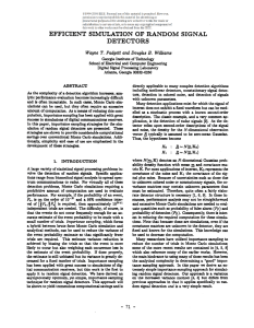 EFFICIENT SIMULATION OF RANDOM SIGNAL DETECTORS ABSTRACT