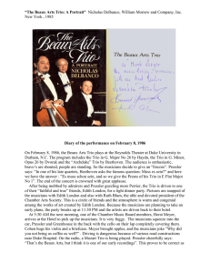 “The Beaux Arts Trio: A Portrait” New York , 1985