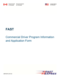 FAST   Commercial Driver Program Information and Application Form