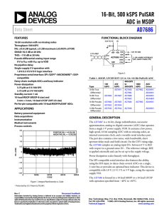 16-Bit, 500 kSPS PulSAR ADC in MSOP AD7686 Data Sheet
