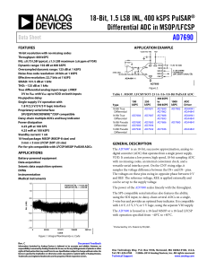 18-Bit, 1.5 LSB INL, 400 kSPS PulSAR  Differential ADC in MSOP/LFCSP AD7690